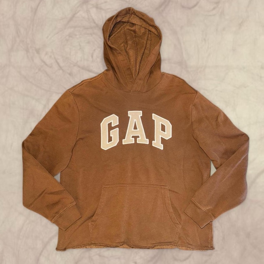 Gap Logo Light Brown and Tan Hoodie